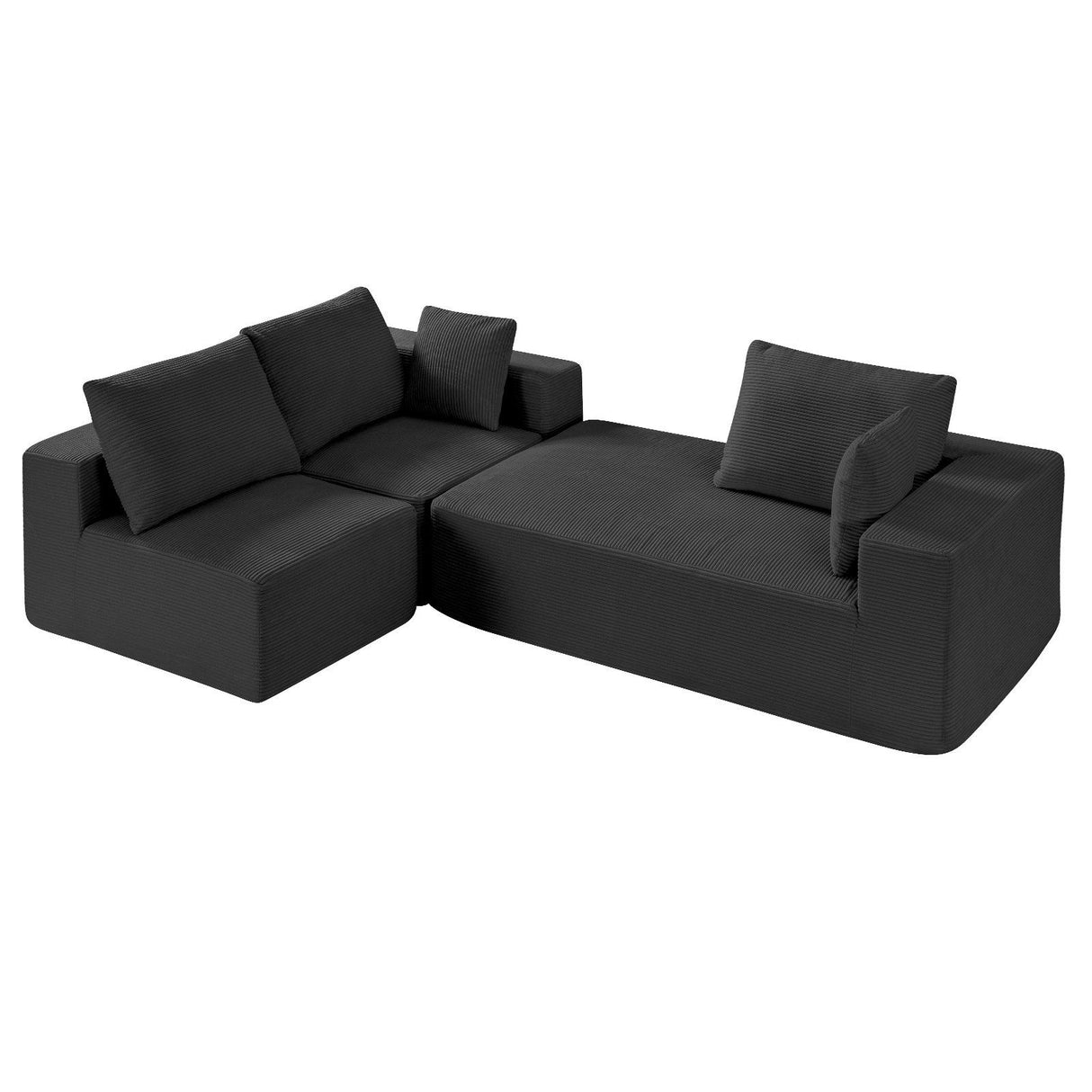 Portbou 4 Seater Modular Sofa, Black