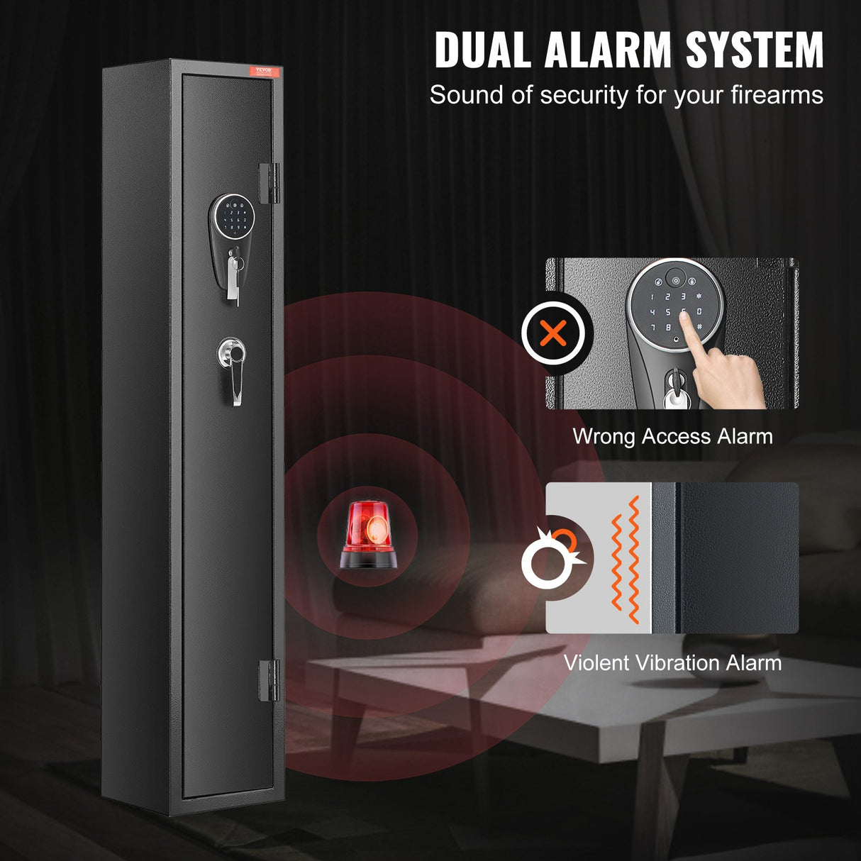 Schwaegalp Steel Gun Safe, 3 Rifle and 4 Pistol, Biometric