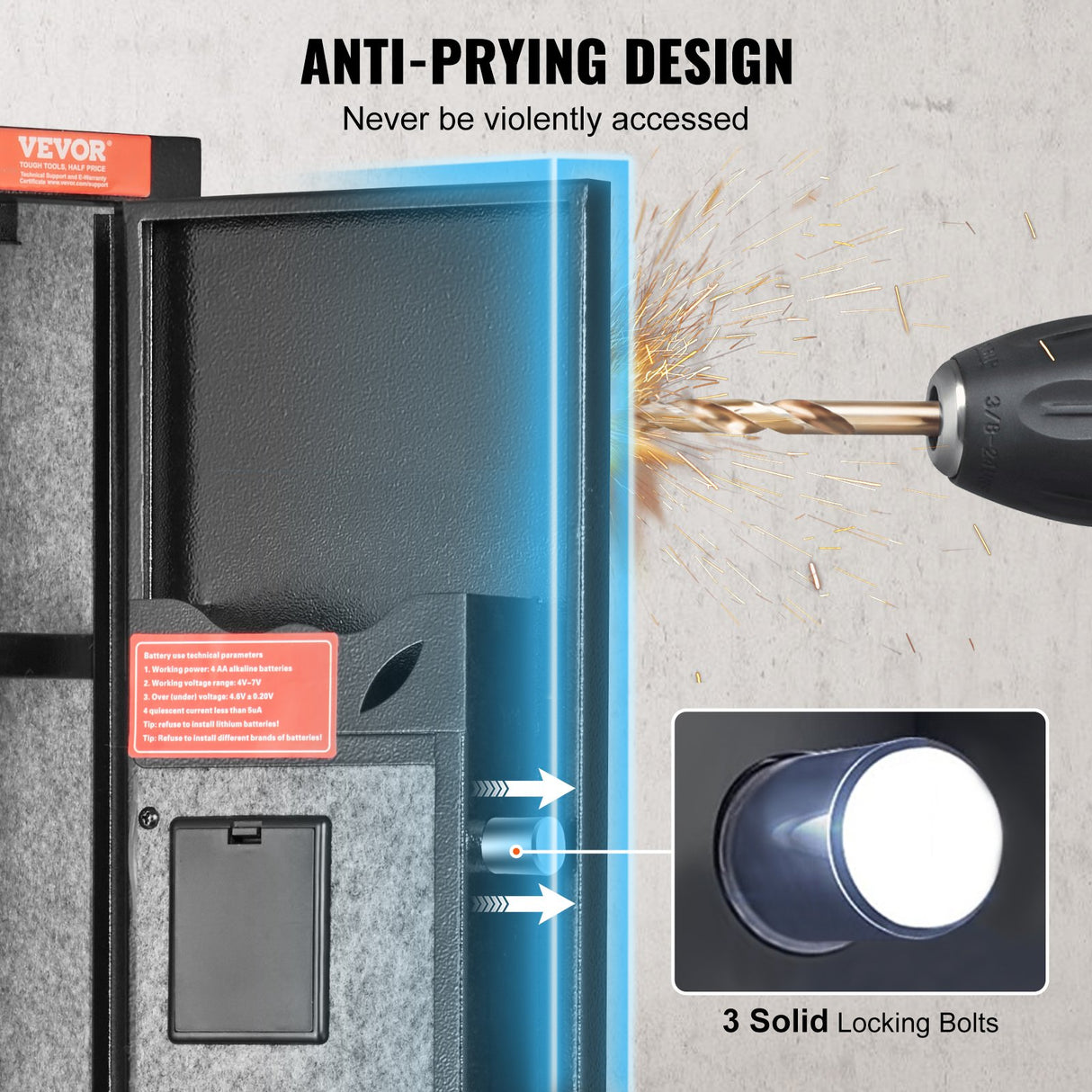 Schwaegalp Steel Gun Safe, 3 Rifle and 4 Pistol, Biometric