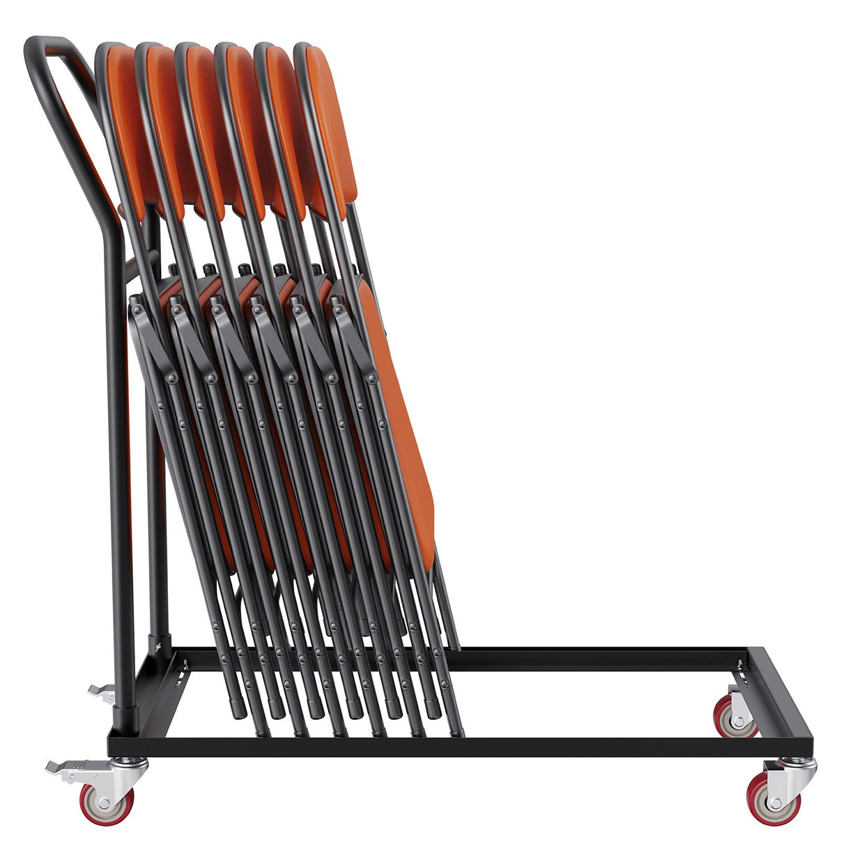 Folding Chair Dolly Trolley 12 Chair Capacity 4 Castors Black