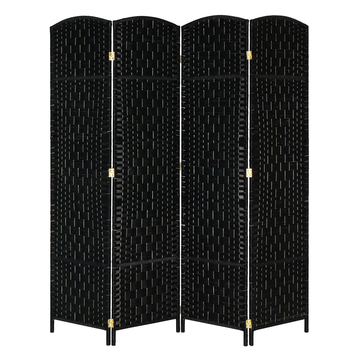 Swifts Creek 4 Panel Folding Room Divider Screen, Black