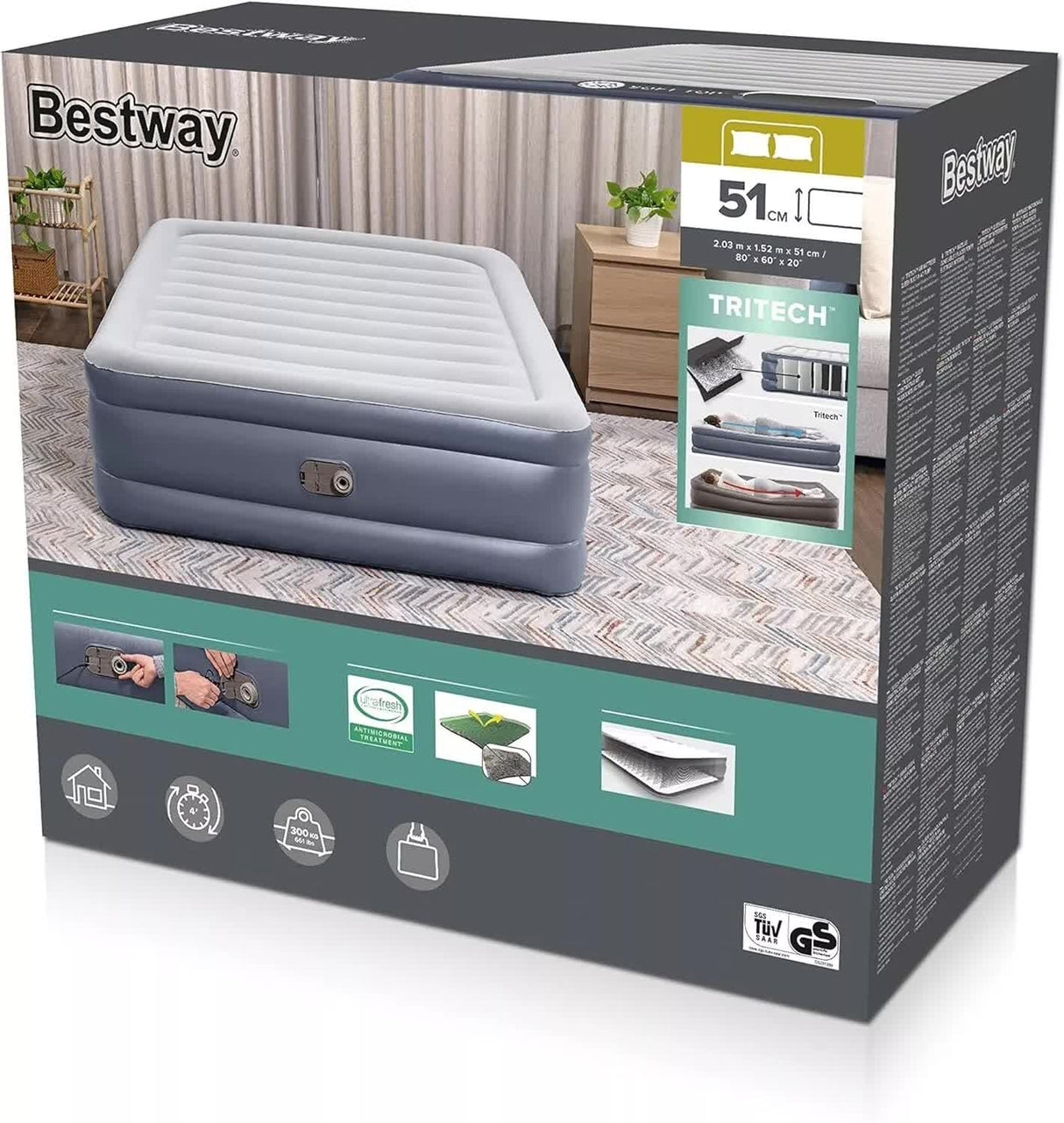 Cascade Queen Air Mattress, Tritech Raised 51cm