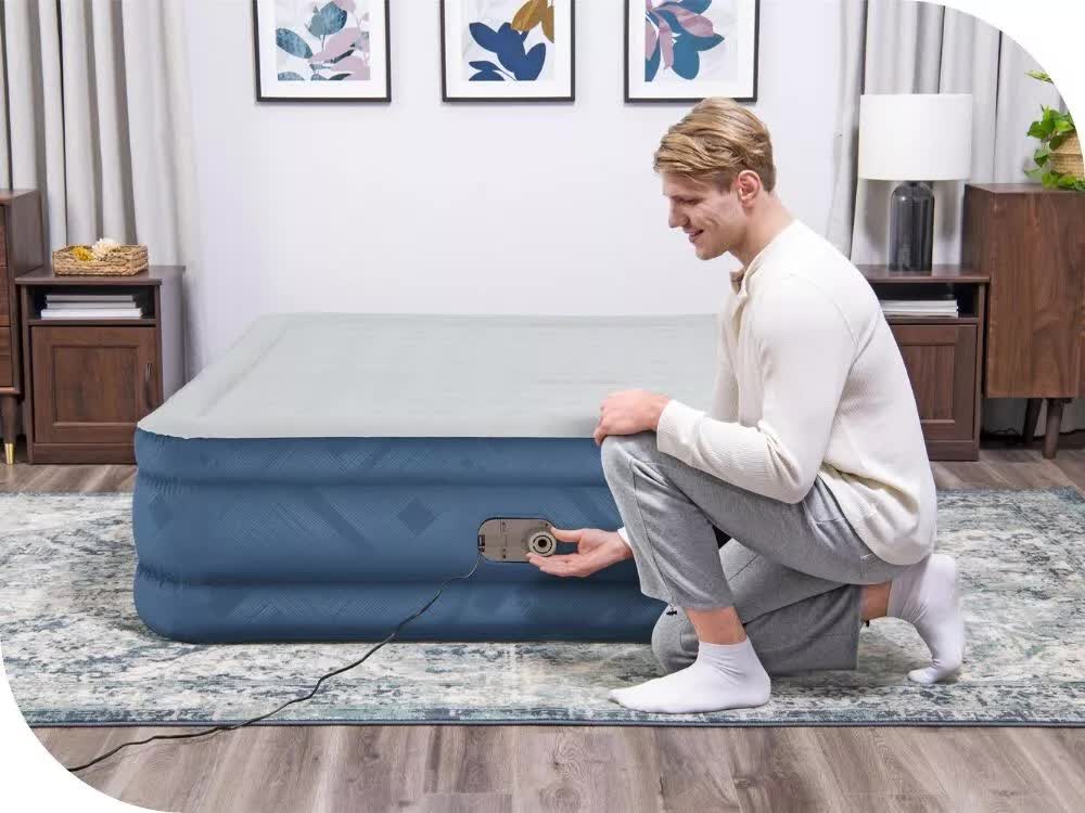 Rundle Queen Air Mattress, Fortech Snugable Top Raised 46cm
