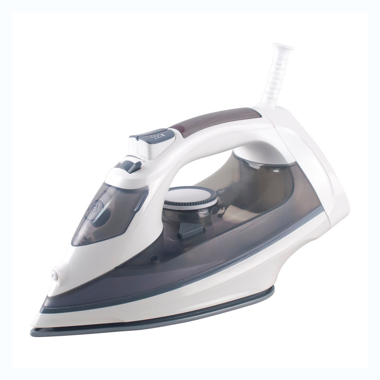 Casares white and grey steam iron with a ceramic soleplate