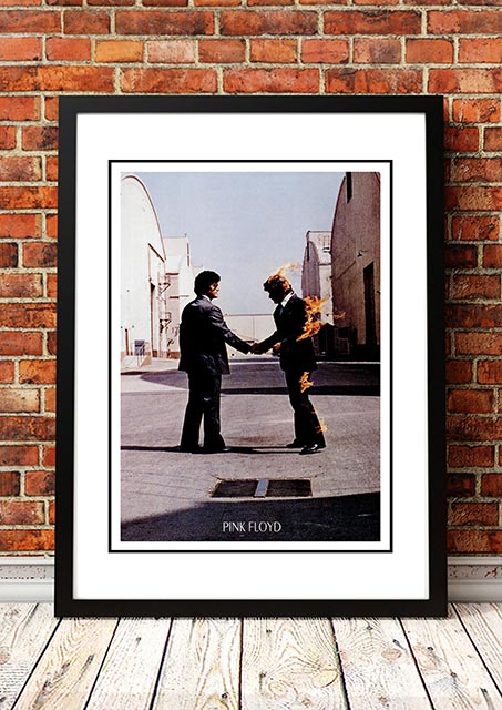 Framed A3 reproduction print of the 1975 Pink Floyd Wish You Were Here in store poster artwork