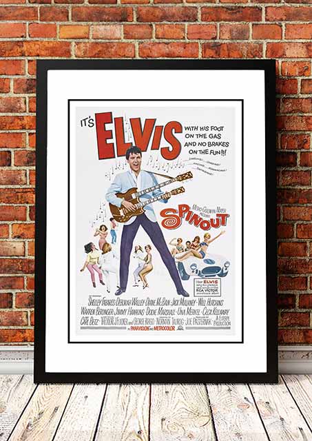 Framed A3 print of Elvis Presley Spinout movie poster artwork
