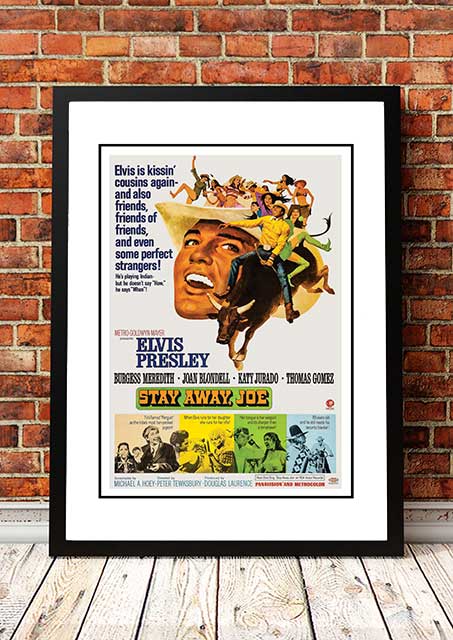 Framed A3 print of Elvis Presley Stay Away, Joe movie poster artwork