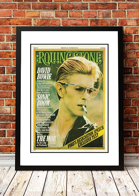 David Bowie 1976 Rolling Stone magazine cover reproduction print, framed A3 wall art, ready to hang
