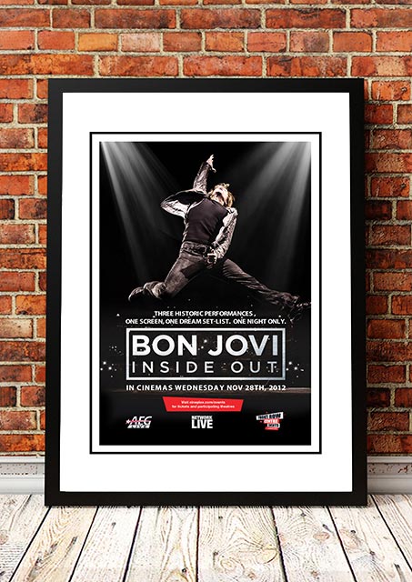 Framed A2 print of the Bon Jovi Inside Out 2012 concert film poster artwork