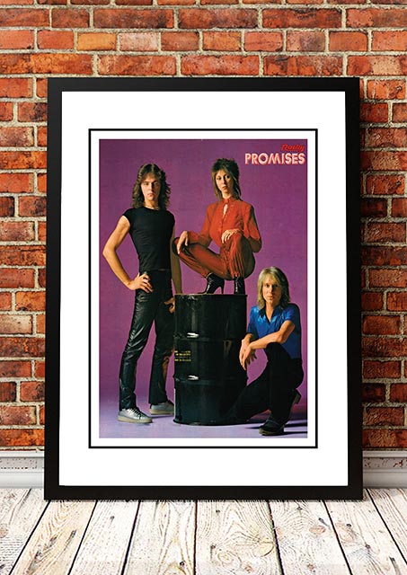 Framed A3 wall print reproducing the Promises 1978 Rocky Magazine cover artwork in a picture frame