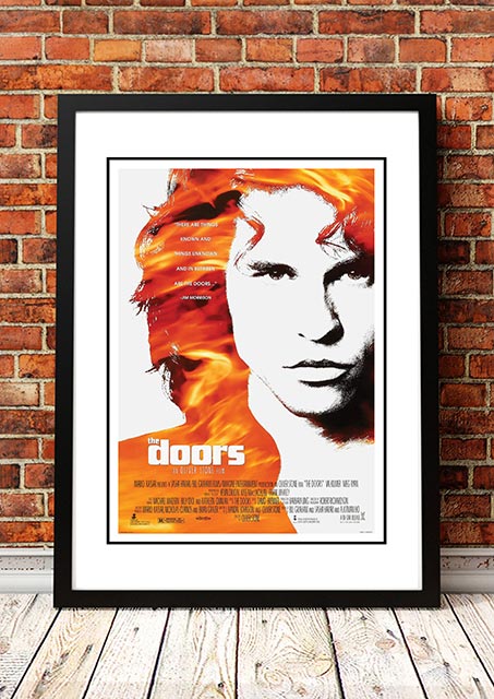 Framed A3 reproduction print of the 1991 The Doors movie poster artwork featuring Jim Morrison