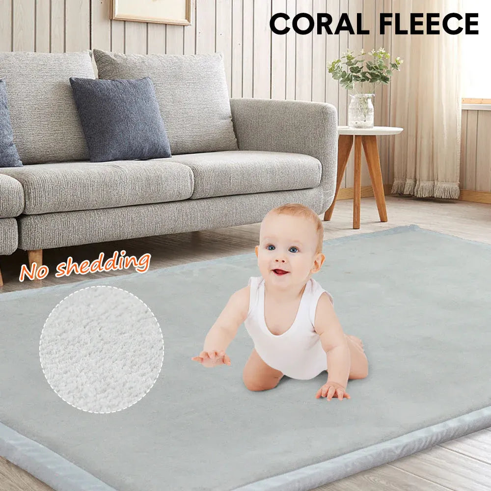 Memory foam play mat folded for storage