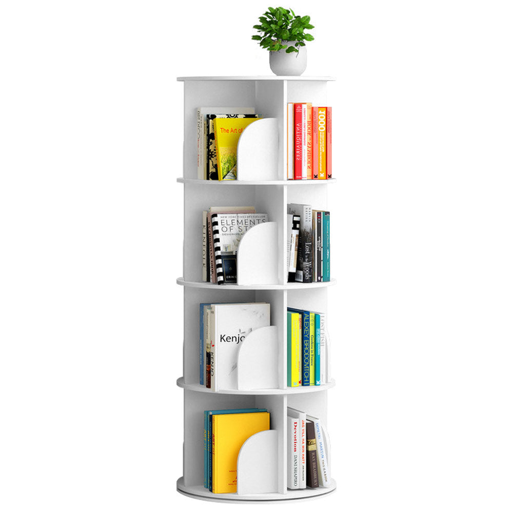 Unley 4 Tier Rotating Bookshelf, White