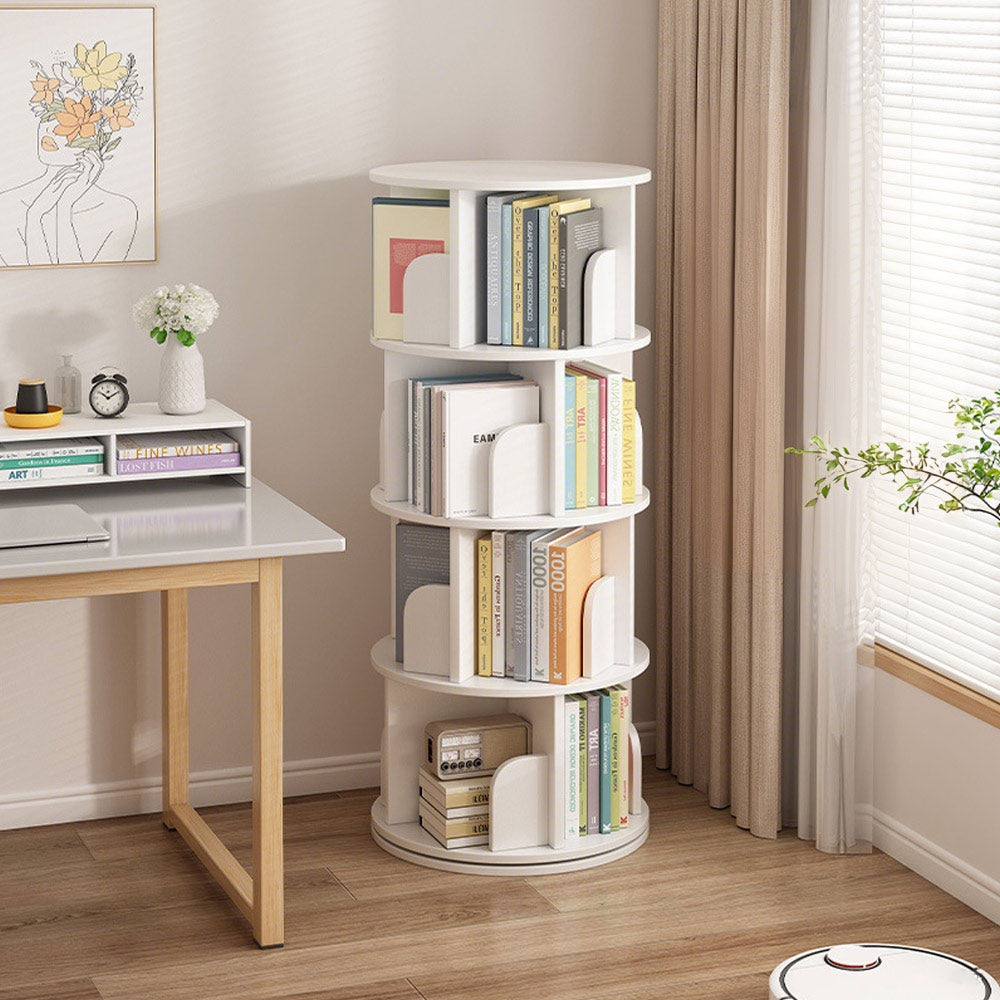 Unley 4 Tier Rotating Bookshelf, White