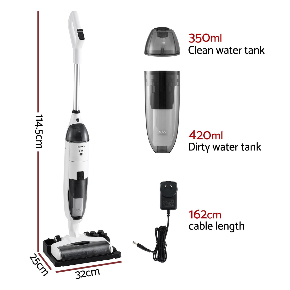 Ulm Wet Dry Stick Vacuum, Cordless, 200W, 8000Pa
