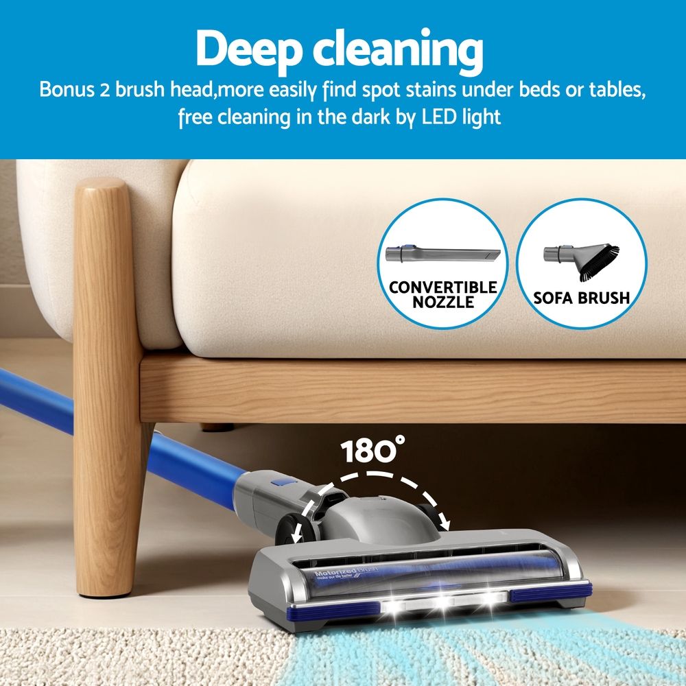 Essen Stick Vacuum, Cordless, 300W, 26000Pa, Self Standing