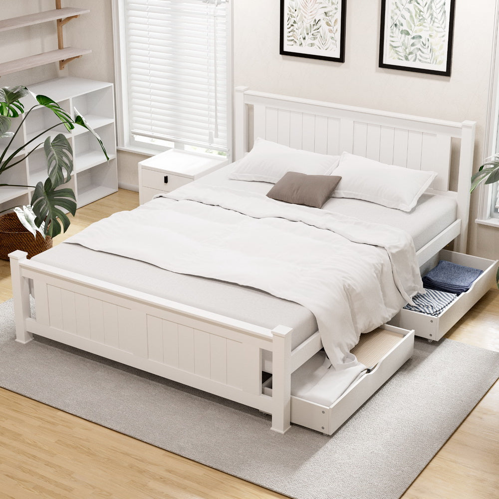 Artiss RIO platform storage bed frame showing drawer and base detail — Allure Home Collections