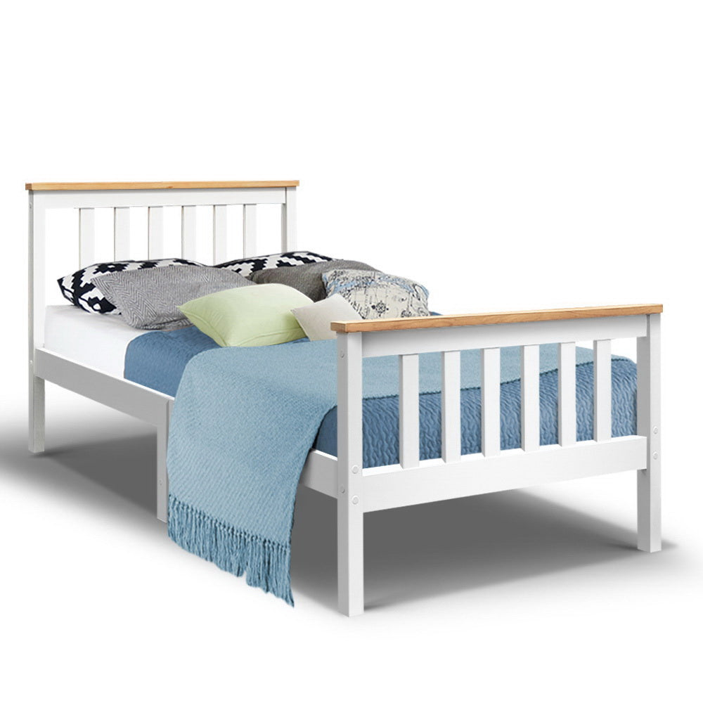 Susa Single Wooden Bed Frame, White