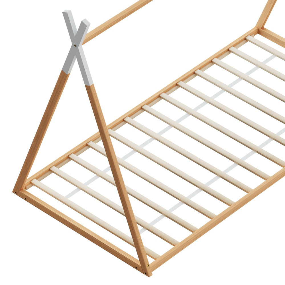 Artiss ENID kids house bed frame side profile — Allure Home Collections