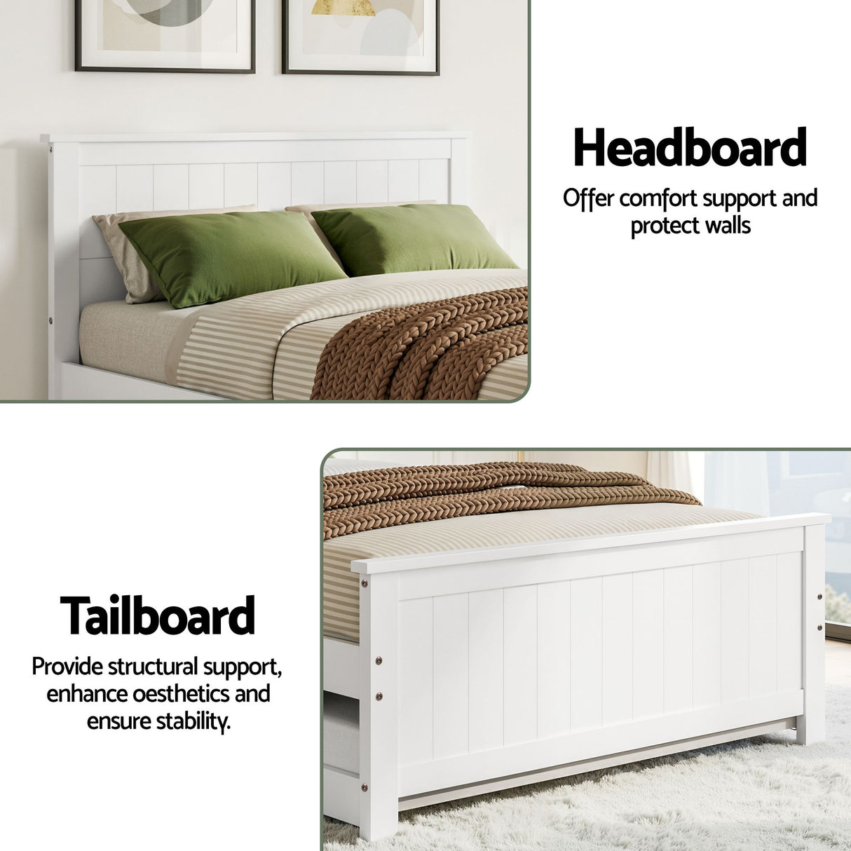 Birch Trundle Bed, White, view 6