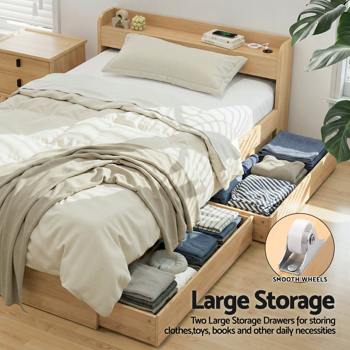 Maroubra Bed with Charging, view 14