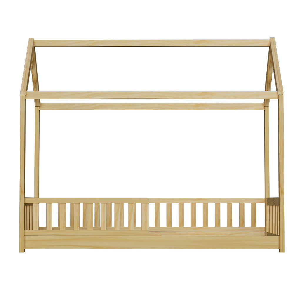Kids house single bed frame in oak