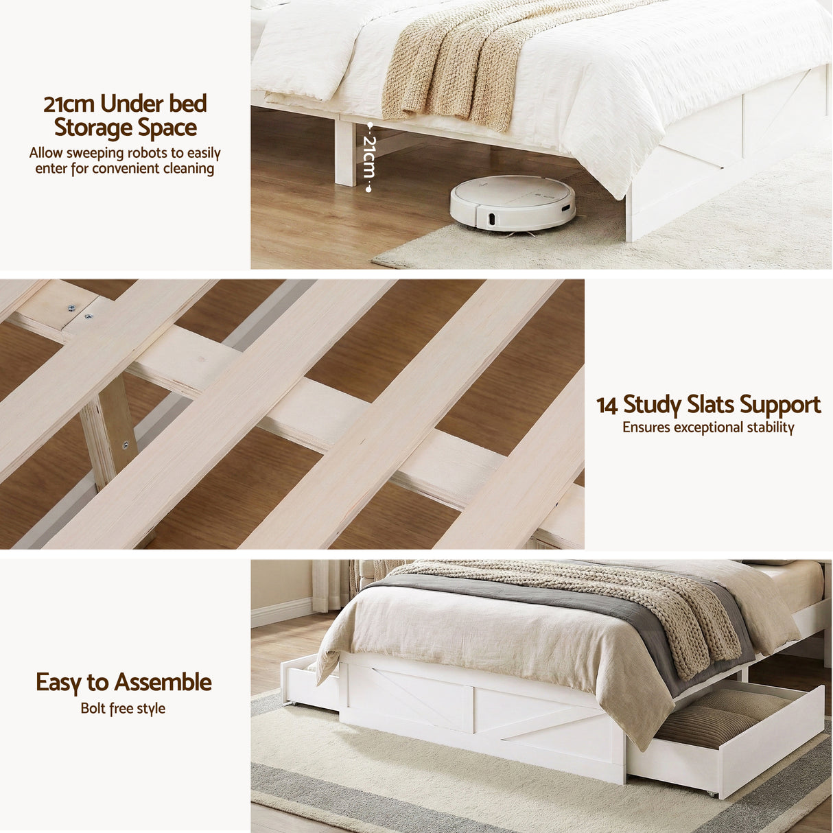 Mayfair Double Bookcase Bed, White, view 8