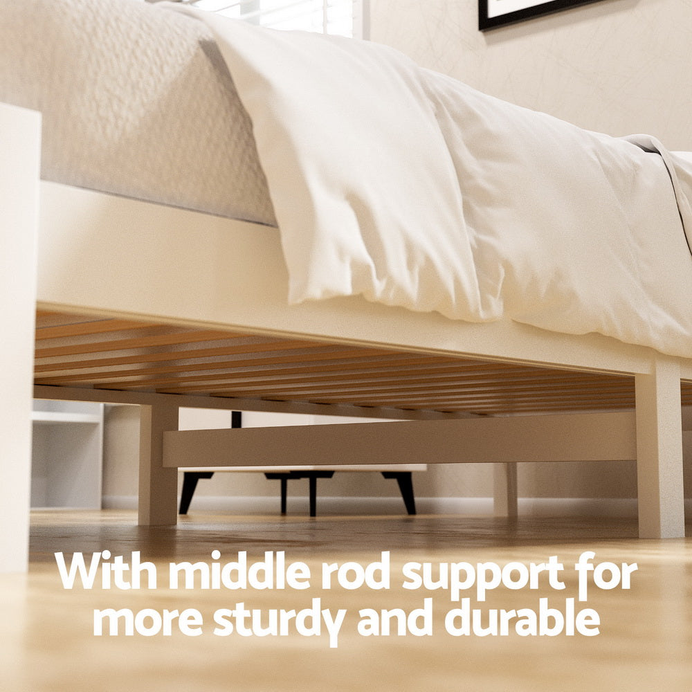Artiss white king single storage bed frame styled in bedroom — Allure Home Collections