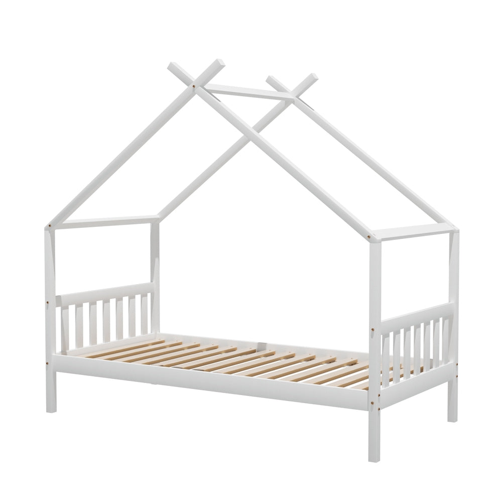 Nervi White Single bed frame in a modern bedroom