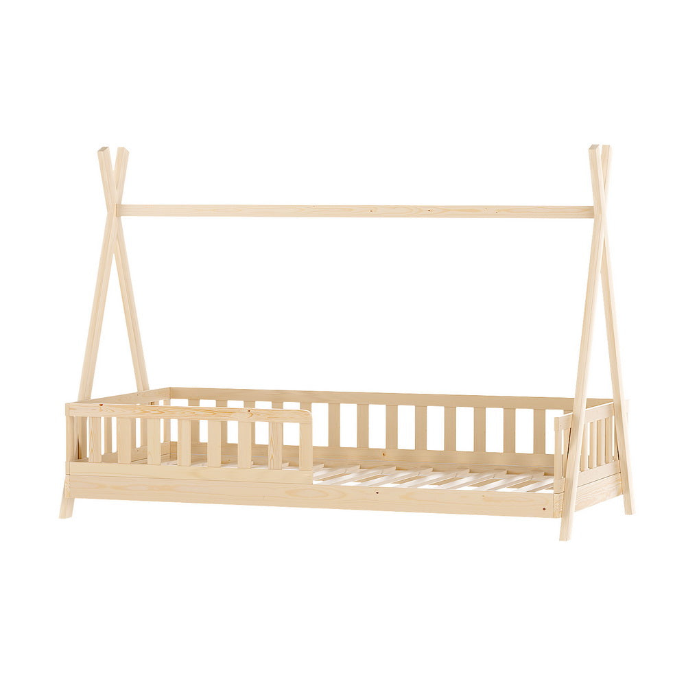 Kids House Single Bed Frame, Timber