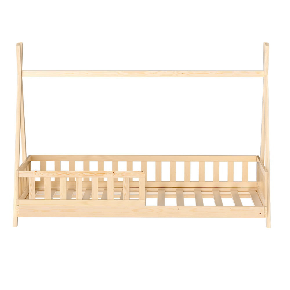 Kids House Single Bed Frame, Timber