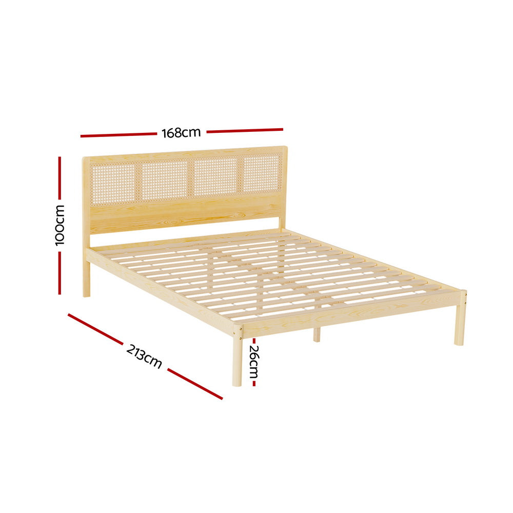 Artiss RITA Queen Size Rattan Bed Frame
