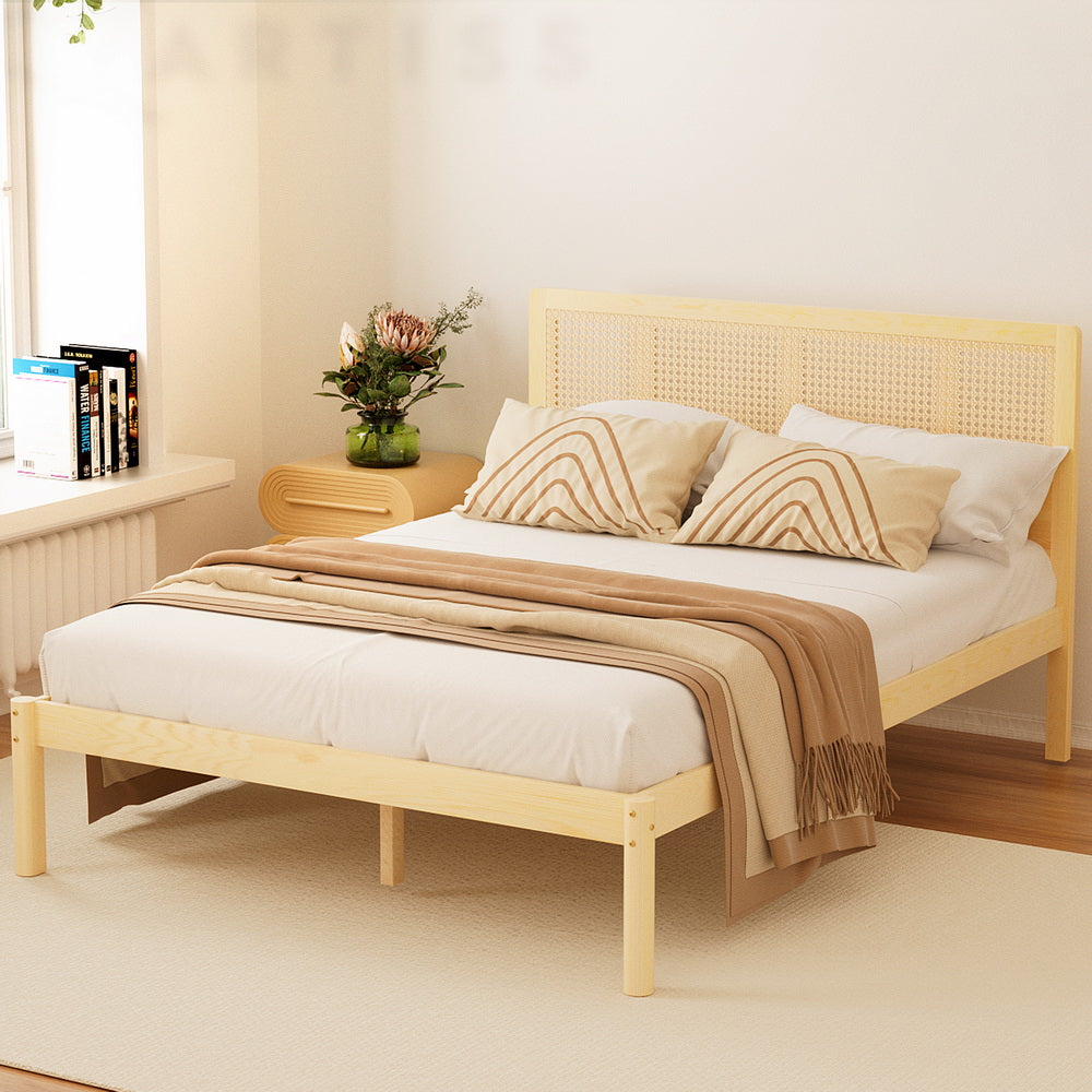 Artiss RITA Queen Size Rattan Bed Frame
