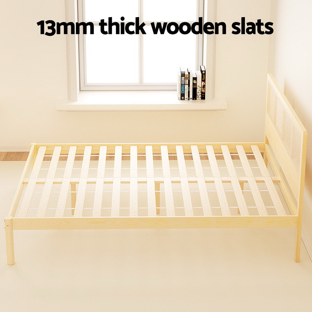 Artiss RITA Queen Size Rattan Bed Frame