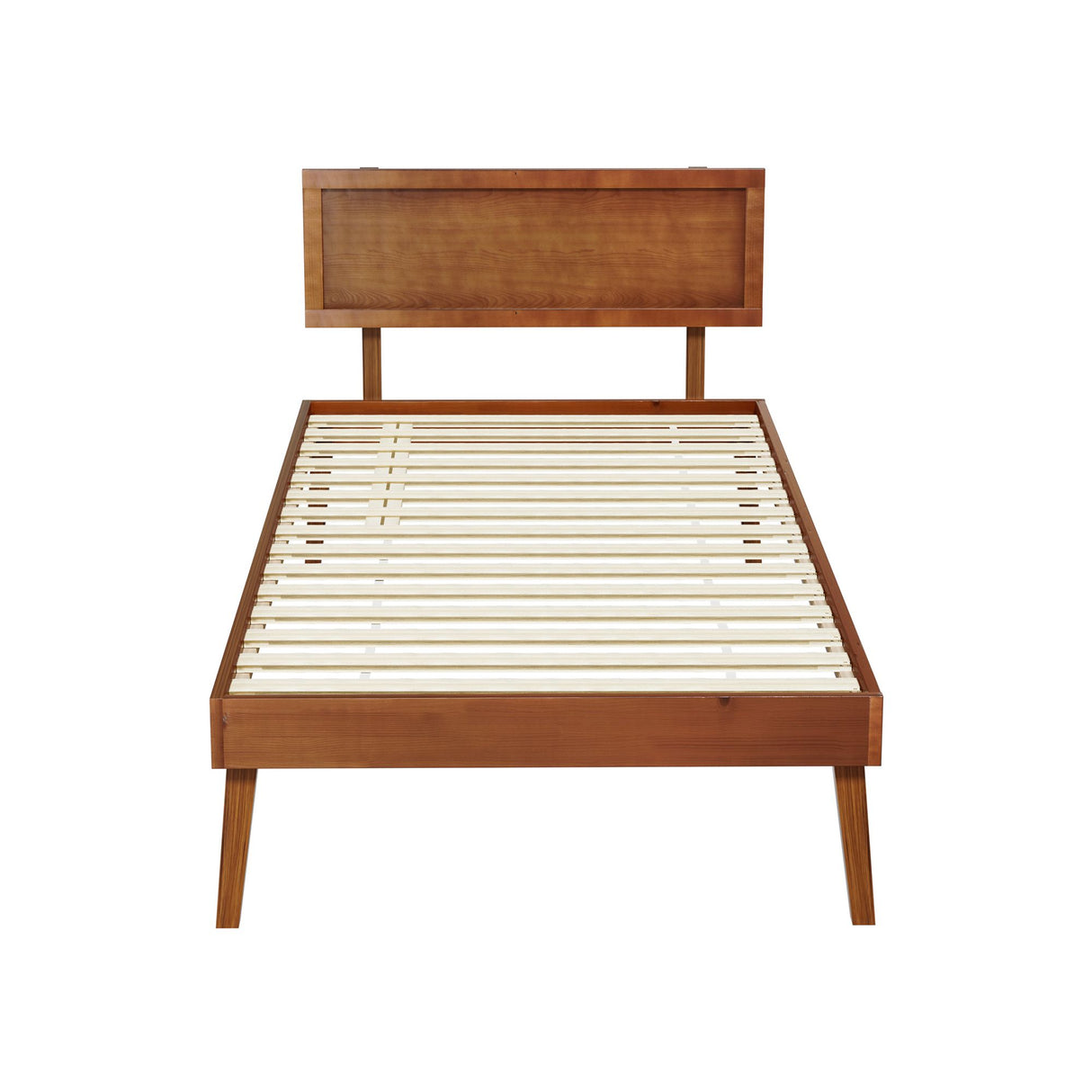 Moncalieri Single Wooden Bed Frame, Walnut