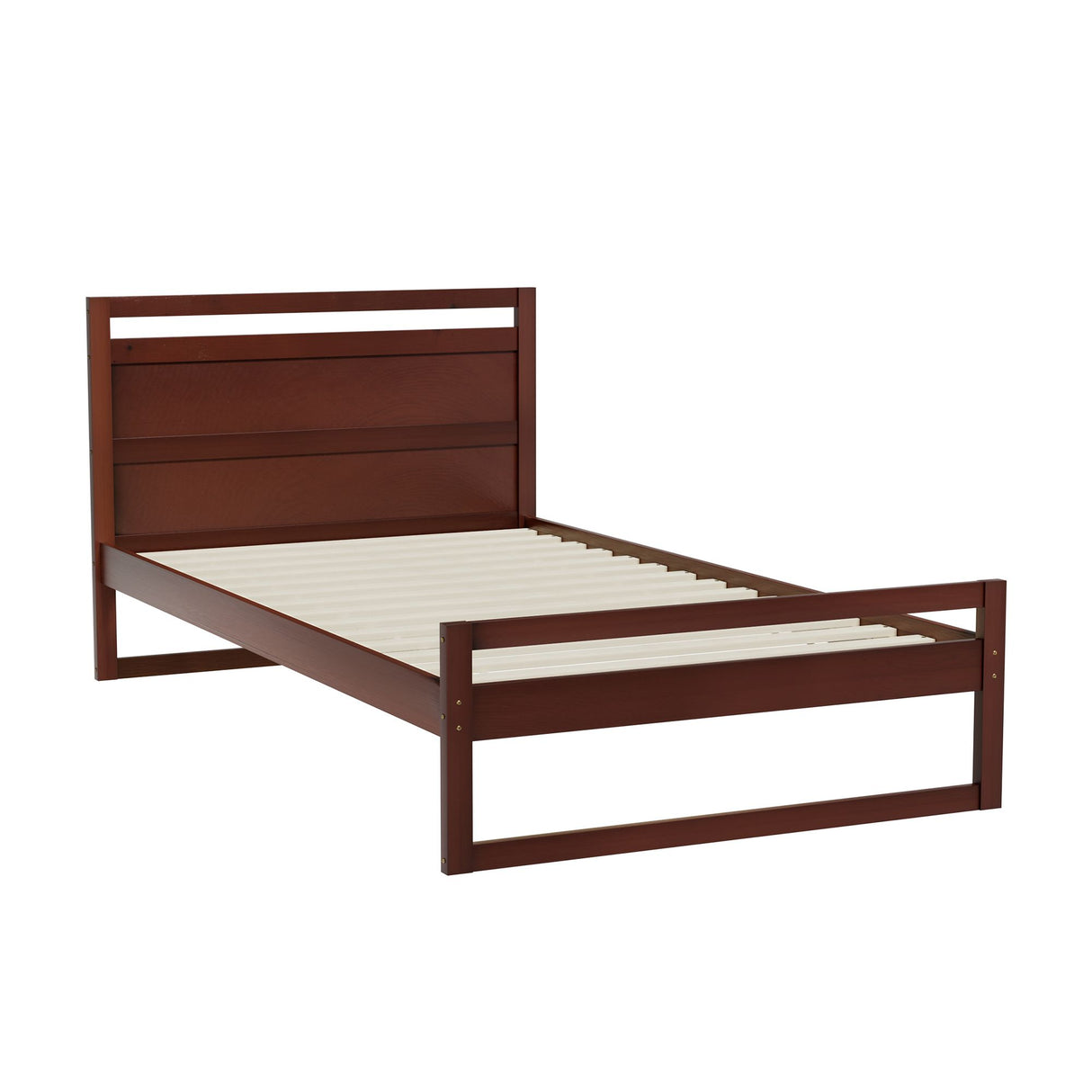Rivoli Walnut King Single bed frame in a modern bedroom