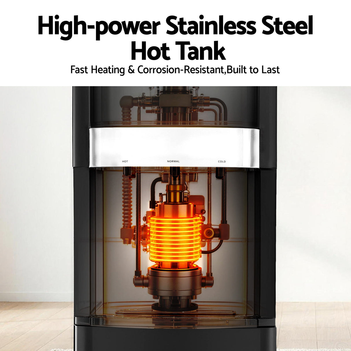 Stainless steel internal tank of the three tap water dispenser