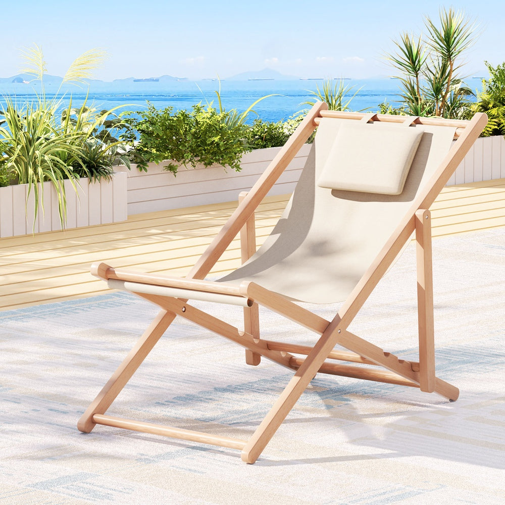 Gilston Sun Lounge, Beige Timber