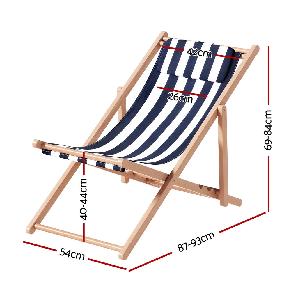 Gilston Sun Lounge, Blue Stripe Timber