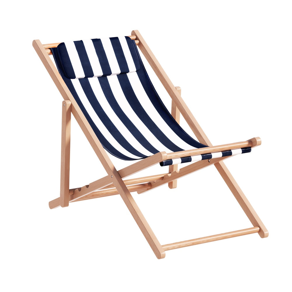 Gilston Sun Lounge, Blue Stripe Timber