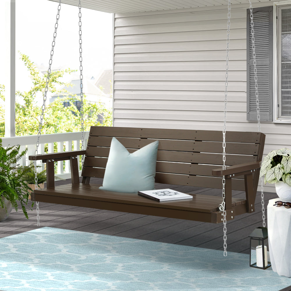 Burrill Lake Porch Swing Chair, Brown