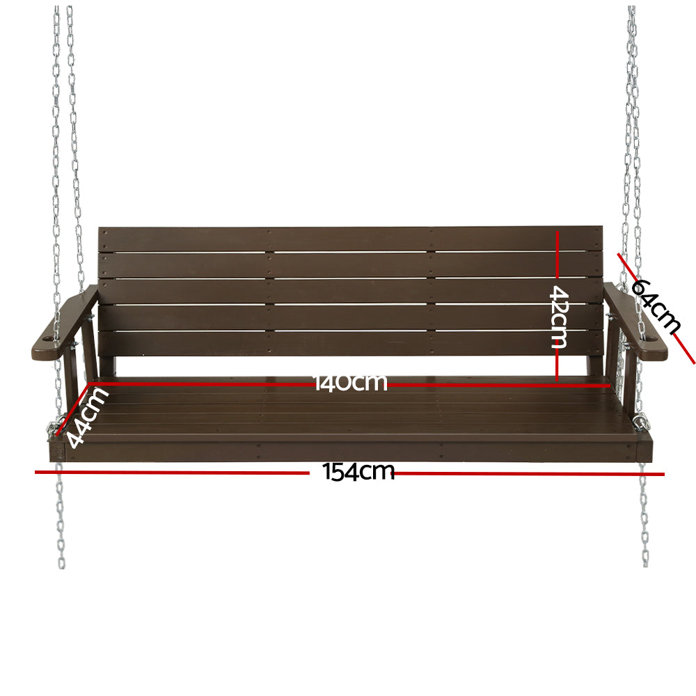 Burrill Lake Porch Swing Chair, Brown