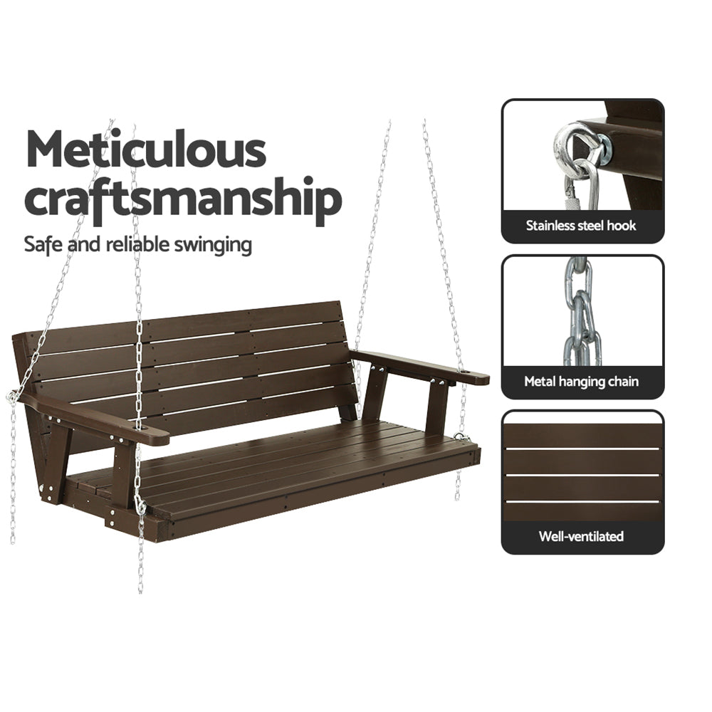 Burrill Lake Porch Swing Chair, Brown
