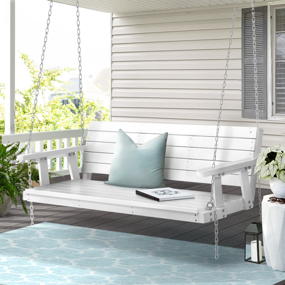 Burrill Lake Porch Swing Chair, White