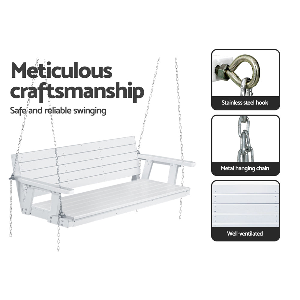 Burrill Lake Porch Swing Chair, White