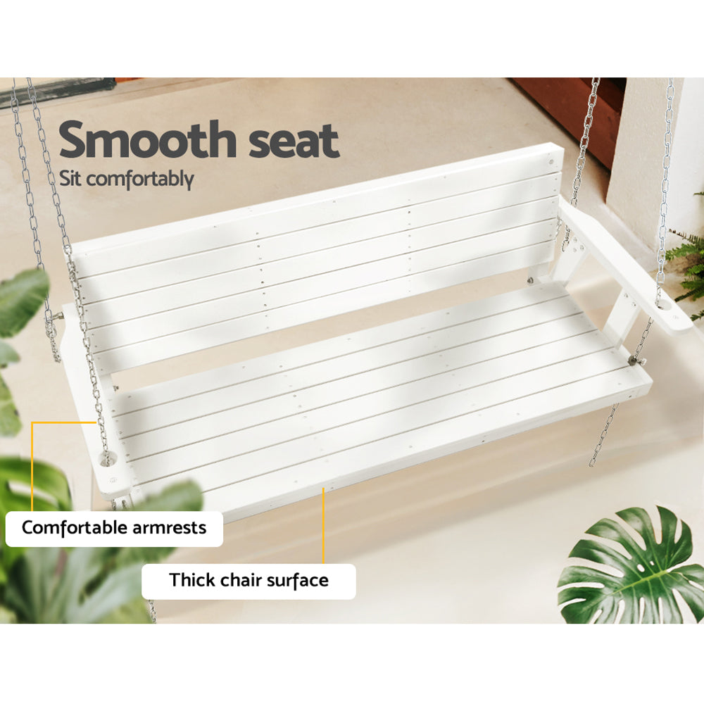 Burrill Lake Porch Swing Chair, White