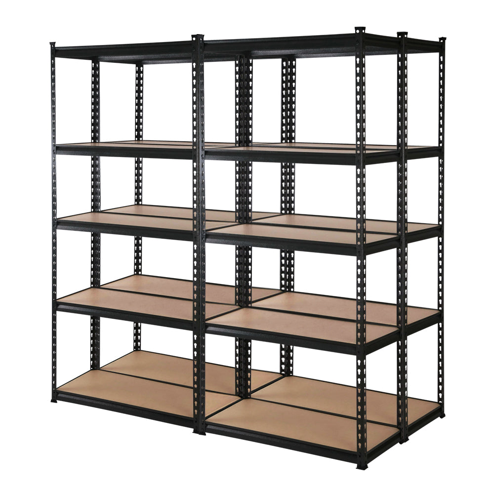 Garage Shelving Rack 4 Pack 5 Tier 90 x 40 x 180cm Black
