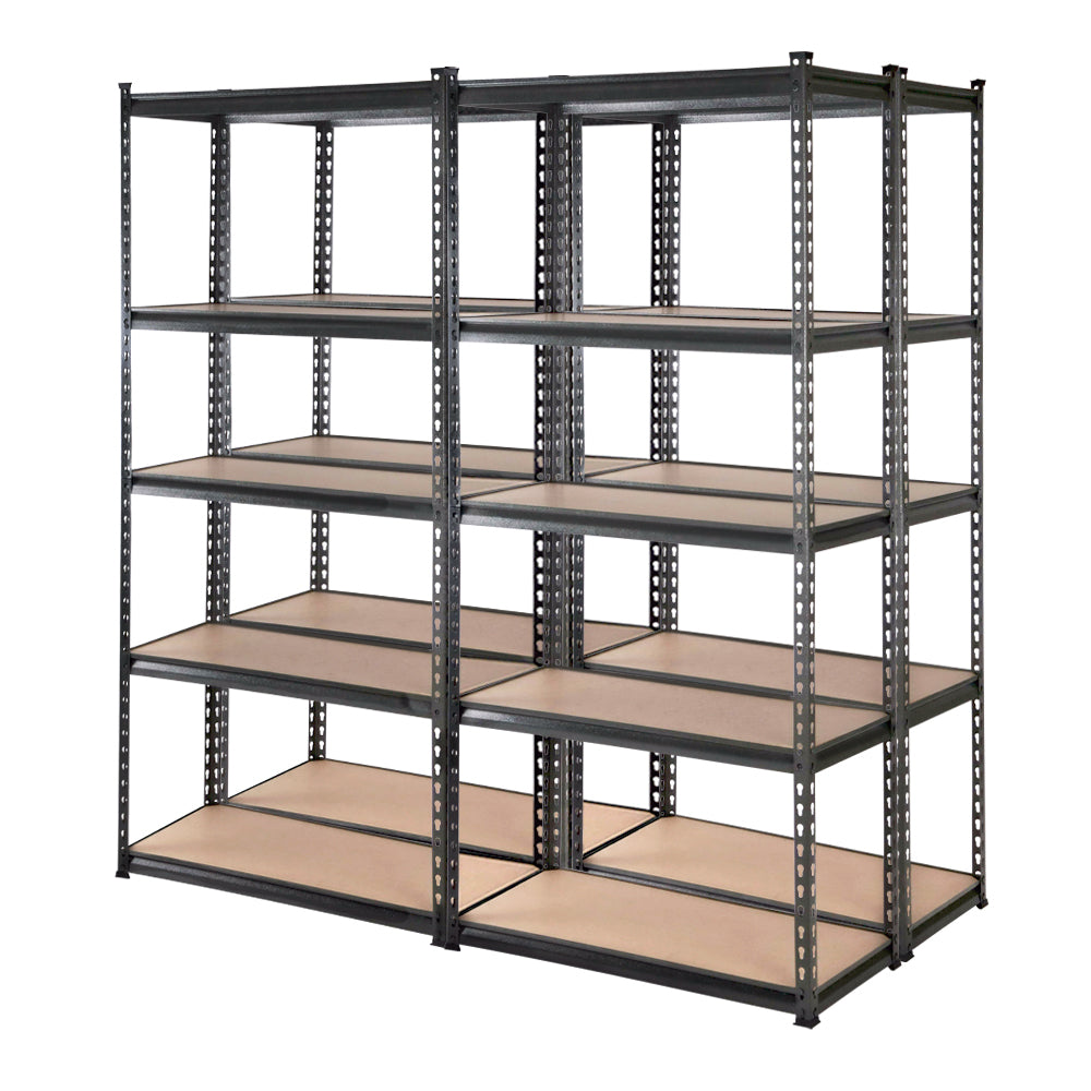 4 Pack 5 Tier Steel Storage Shelving Rack 90 x 40 x 180cm Charcoal - view 7