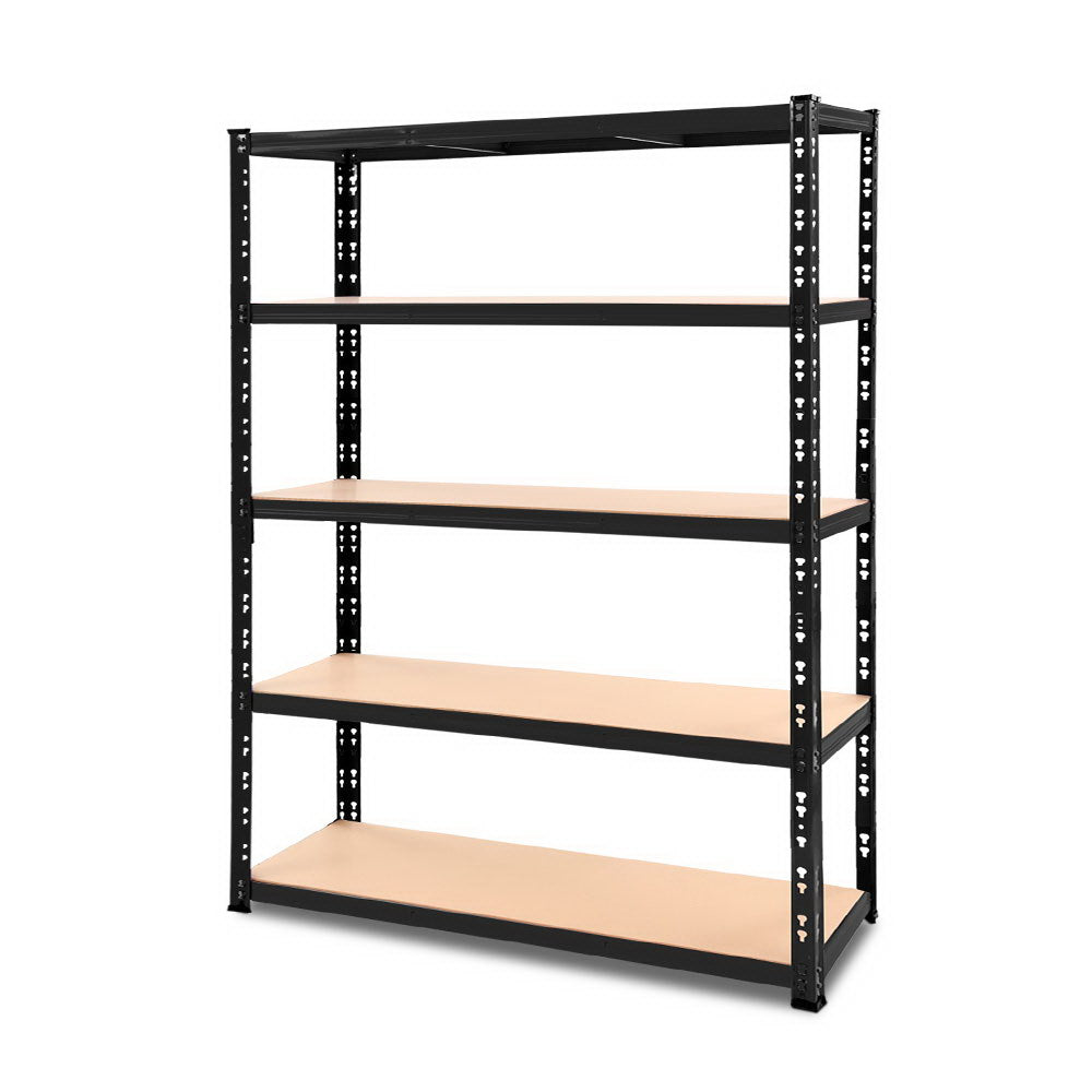 5 tier steel garage shelving rack in black