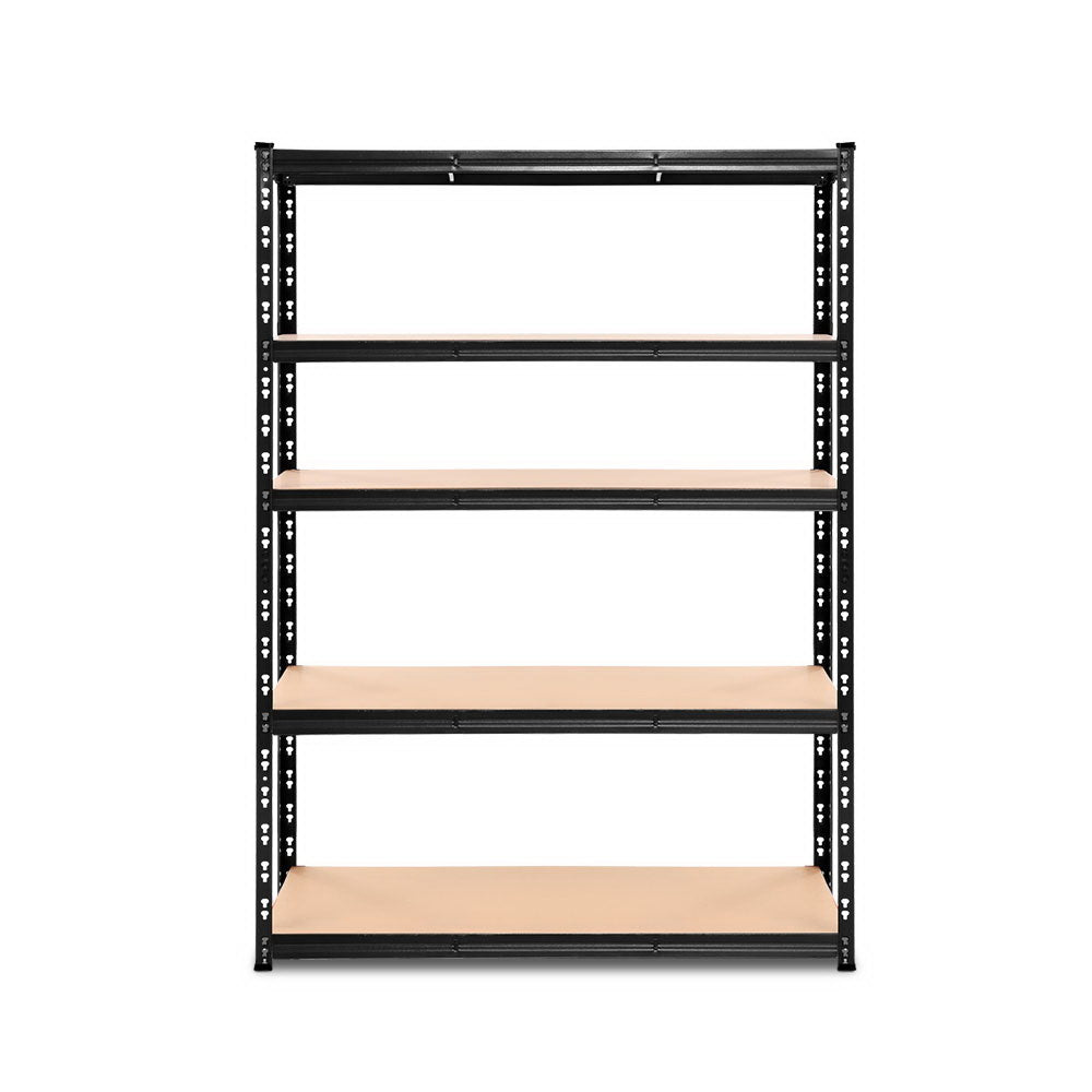 5 tier steel garage shelving rack in black